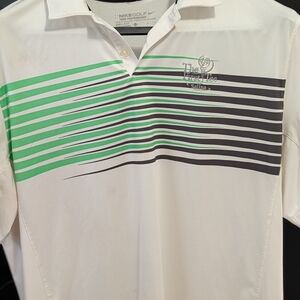 Nike White and Green Polo Shirt Modern Sporty Design